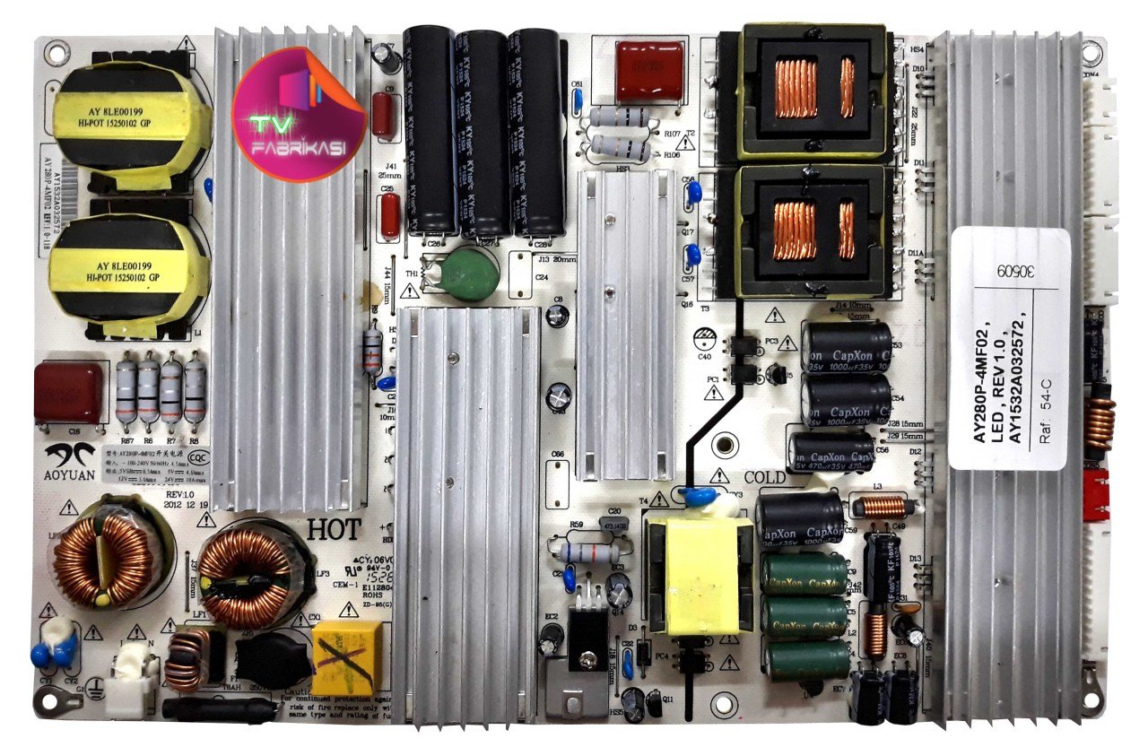 AY280P-4MF02 , LED , REV 1.0 , AY1532A032572 , POWER BOARD , SUNNY BESLEME