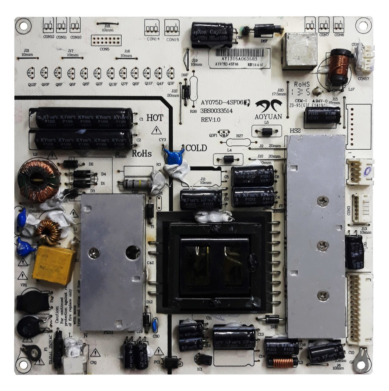AY075D-4SF06 , 3BS0033514 , REV:1.0 , OL32M95 , POWER BOARD , SANYO BESLEME